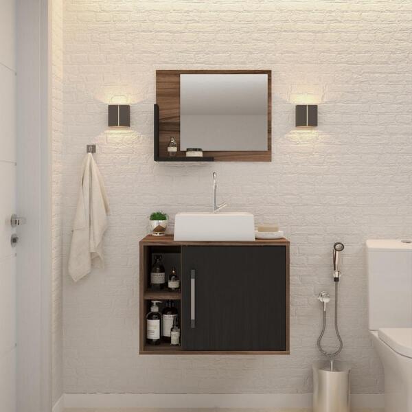 Conjunto Balcão C/cuba Q32 E Espelheira Soft 600