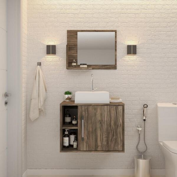 Conjunto Balcão C/cuba Q32 E Espelheira Soft 600