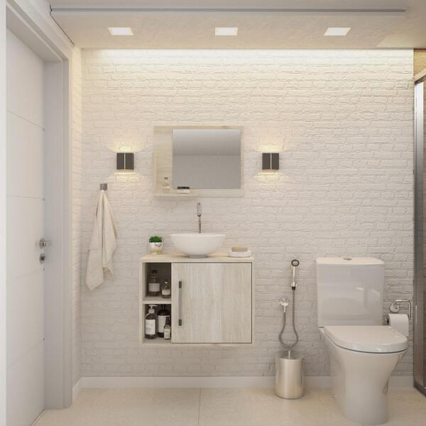 Conjunto Balcão C/cuba R30 E Espelheira Soft 600