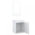 Conjunto Balcão Com Cuba E Espelho Para Banheiro  Branco