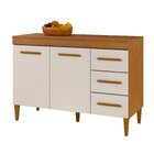 Conjunto Balcão Com Tampo 2 Portas 3 Gavetas E 2 Armários Aér