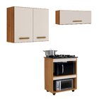 Conjunto Balcão Cooktop 5 Bocas 2 Nichos E 2 Armários Aéreo N