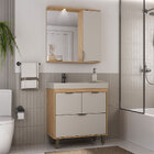 Conjunto Balcão De Banheiro S/ Pia Malibu 3 Portas 1 Gaveta C