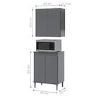 Conjunto Balcao E Armario Areo Cinza