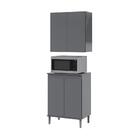 Conjunto Balcao E Armario Areo Cinza