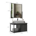 Conjunto Balcão Para Banheiro Com Espelheira Miami 80 Carbono