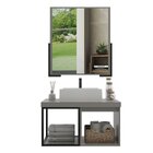 Conjunto Balcão Para Banheiro Com Espelheira Miami 80 Cimento