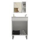 Conjunto Balcão Para Banheiro Com Espelheira Palermo 55 Branco