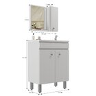 Conjunto Balcão Para Banheiro Com Espelheira Palermo 55 Branco