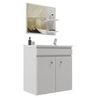 Conjunto Balcão Para Banheiro Com Espelheira Palermo 55 Suspe