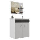 Conjunto Balcão Para Banheiro Com Espelheira Palermo 55 Suspe