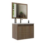 Conjunto Balcão Para Banheiro Com Espelheira Royal 60 Noce