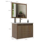 Conjunto Balcão Para Banheiro Com Espelheira Royal 60 Noce