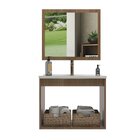 Conjunto Balcão Para Banheiro Com Espelheira Royal 60 Noce