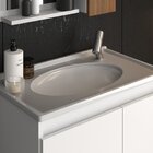 Conjunto Balcão Para Banheiro Com Espelheira Siena 55 Branco/