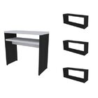 Conjunto Balin 1 Aparador E 3 Nichos  Preto E Preto/cinza Cri