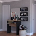 Conjunto Balin Com 1 Aparador E 3 Nichos  Preto E Preto/carva