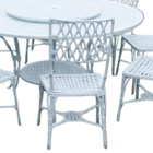 Conjunto Bambú Com Mesa Giratória 8 Cadeiras E Ombrelone - Be