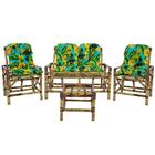 Conjunto Bambu Namoradeira, 4 Lugares E Mesa Centro, T11
