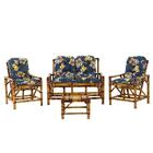 Conjunto Bambu Namoradeira, 4 Lugares E Mesa Centro, T5