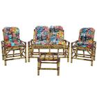 Conjunto Bambu Namoradeira, 4 Lugares E Mesa Centro, T8