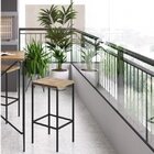 Conjunto Bancada 4 Banquetas Estilo Industrial Steel Quadra A