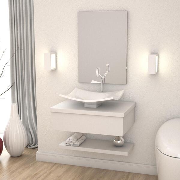 Conjunto Bancada C/cuba F44, Prateleira E Espelheira Metrópol