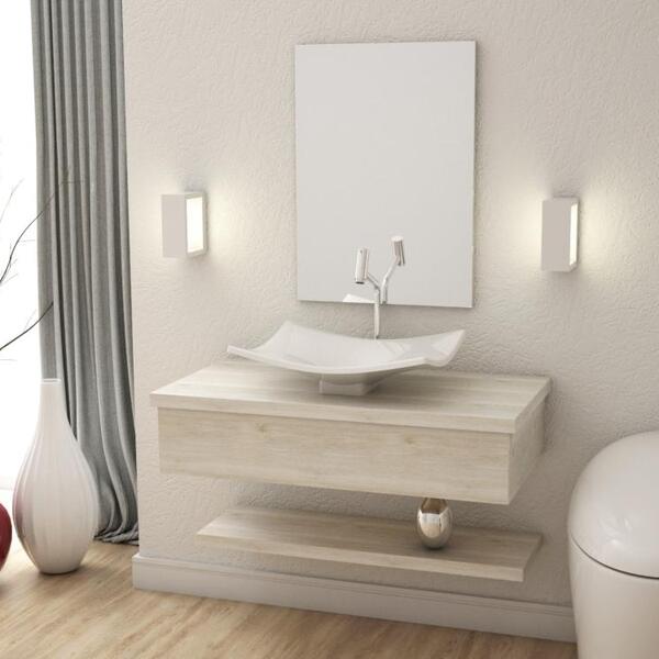 Conjunto Bancada C/cuba F44, Prateleira E Espelheira Metrópol