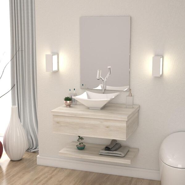 Conjunto Bancada C/cuba L30 E Prateleira Metrópole 605