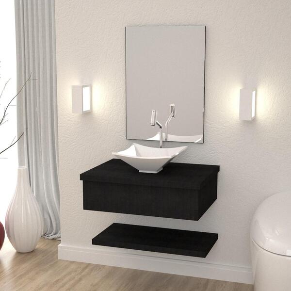 Conjunto Bancada C/cuba L30, Prateleira E Espelheira Metrópol