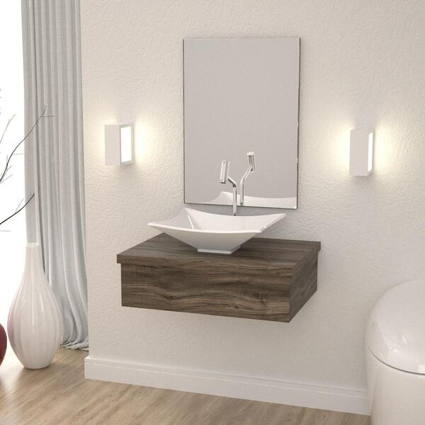 Conjunto Bancada C/cuba L38 E Espelheira Metrópole 601