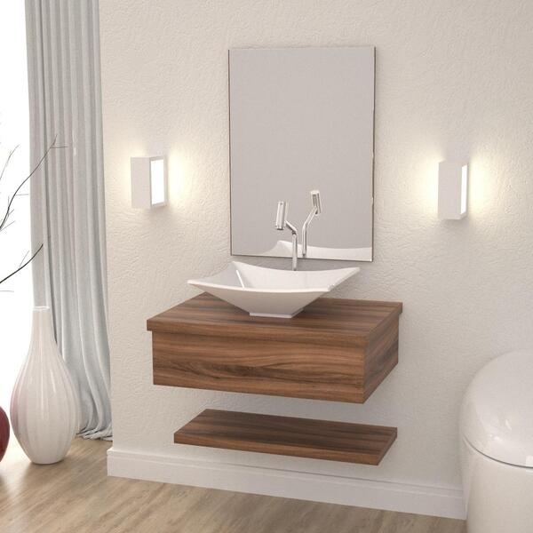 Conjunto Bancada C/cuba L38 E Prateleira Metrópole 605