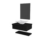 Conjunto Bancada C/cuba L38, Prateleira E Espelheira Metrópol