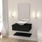 Conjunto Bancada C/cuba L38, Prateleira E Espelheira Metrópol