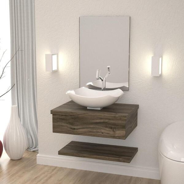 Conjunto Bancada C/cuba L42 E Prateleira Metrópole 605