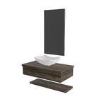 Conjunto Bancada C/cuba L42, Prateleira E Espelheira Metrópol