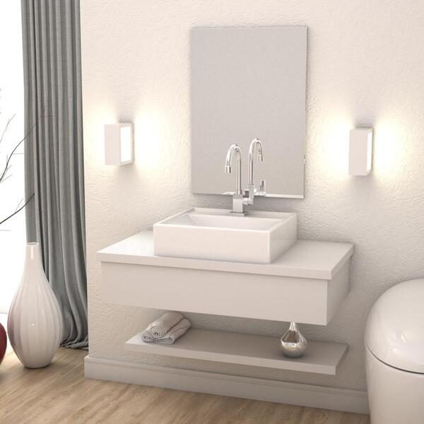 Conjunto Bancada C/cuba Q39, Prateleira E Espelheira Metrópol