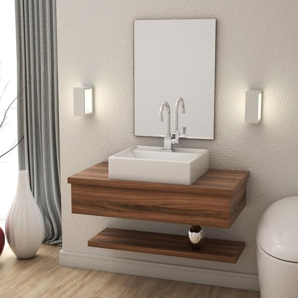 Conjunto Bancada C/cuba Q39, Prateleira E Espelheira Metrópol