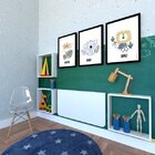 Conjunto Bancada Dobrável De Parede 80cm 3 Nichos 40cmx40cm