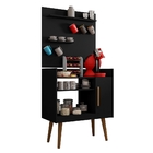 Conjunto Bancada E Painel Café Lincon Preto Fosco