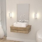 Conjunto Bancada P/banheiro 60cm C/cuba Aria Rt41 E Espelheir