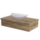 Conjunto Bancada Para Banheiro 80cm Com Cuba Canoa L45 800w M