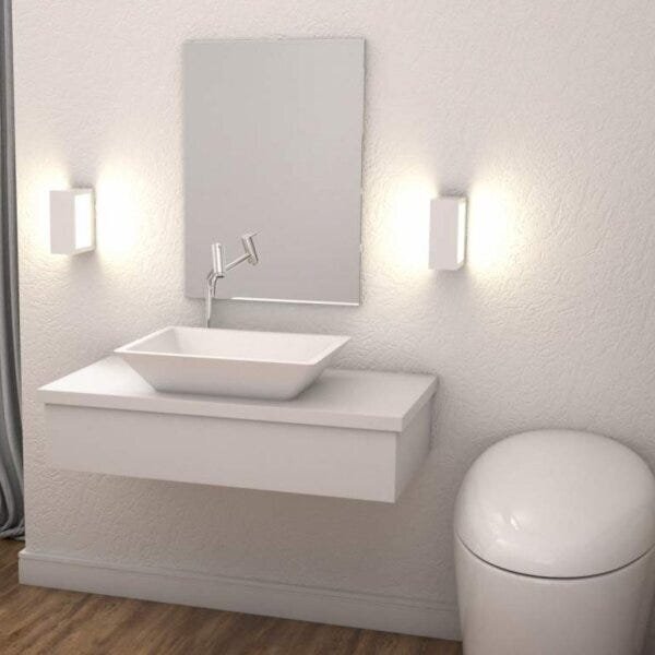 Conjunto Bancada Para Banheiro 80cm Com Cuba Rt45 E Espelheir