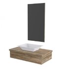 Conjunto Bancada Para Banheiro 80cm Com Cuba Rt45 E Espelheir