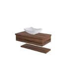 Conjunto Bancada Para Banheiro Com Cuba Abaulada L42 E Pratel