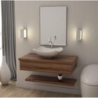 Conjunto Bancada Para Banheiro Com Cuba Abaulada L42 E Pratel