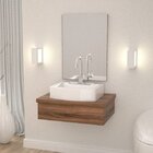 Conjunto Bancada Para Banheiro Com Cuba Aria Rt41 E Espelheir