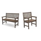 Conjunto Bancos De Jardim 2 Lugares E 1 Lugar Rústico Com Enc