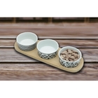 Conjunto Bandeja De Bambu C/3 Petisqueiras 30x10cm