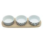 Conjunto Bandeja De Bambu C/3 Petisqueiras 30x10cm